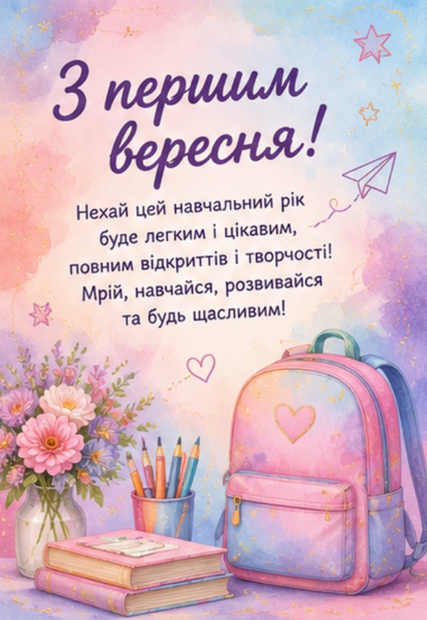 привітання з першим вересня листівки