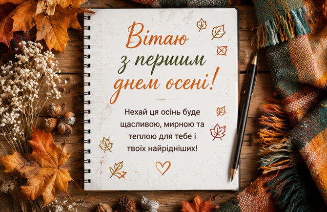 привітання з першим днем осені