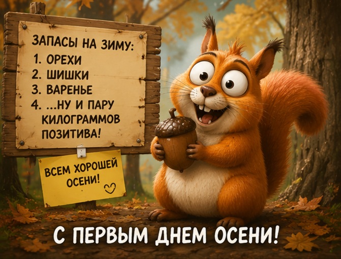 смешные и прикольные картинки с первым днем осени