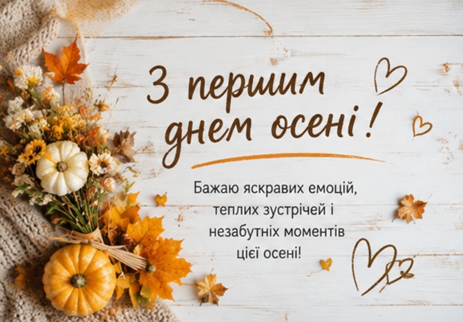 з першим днем осені миру і добра