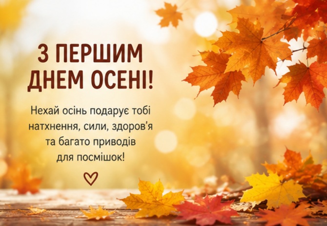 з першим днем осені українською