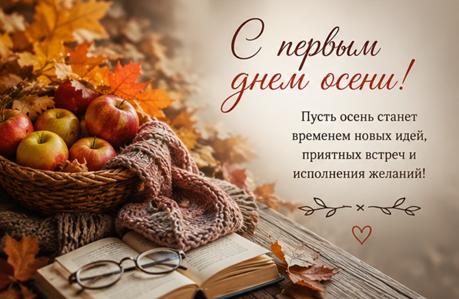 открытки с первым днем осени доброе утро