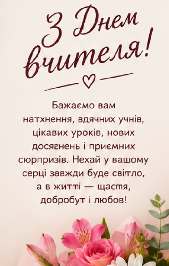вітання з днем вчителя