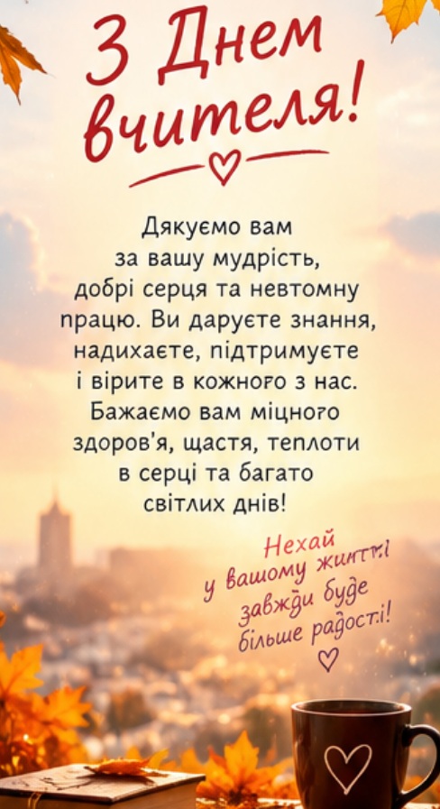 вітаю з днем вчителя: листівки